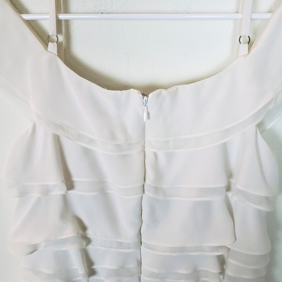 NWT BCBGMaxAzaria Silk Tiered Ruffle Dress size 0 - Picture 6 of 8